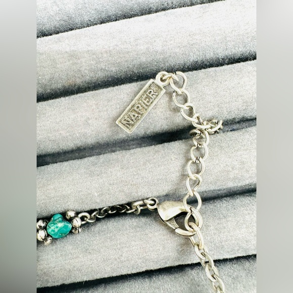 Vintage NAPIER Turquoise Cross Necklace - Picture 5 of 10